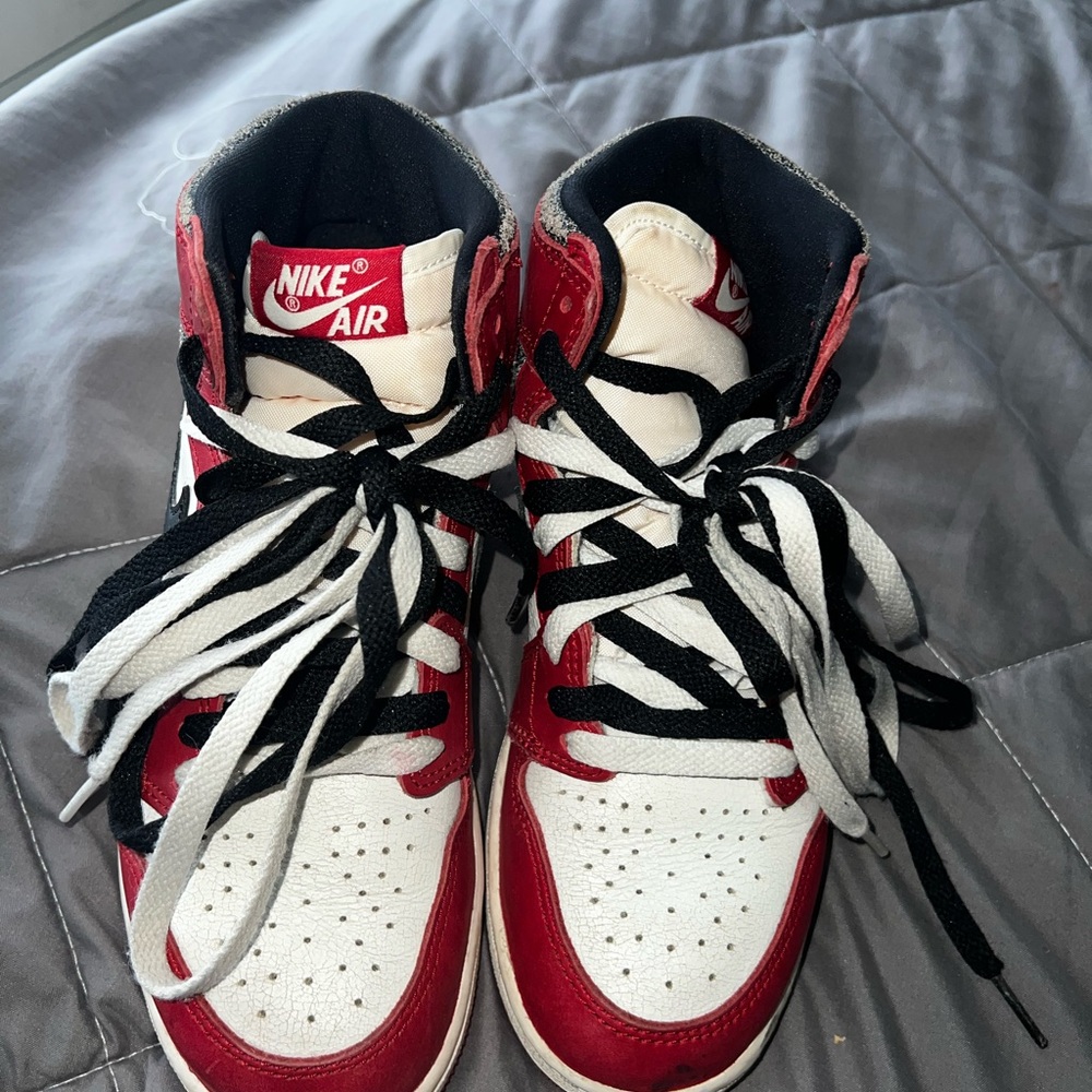 Jordan 1s Nike Kids Red and White Sneakers